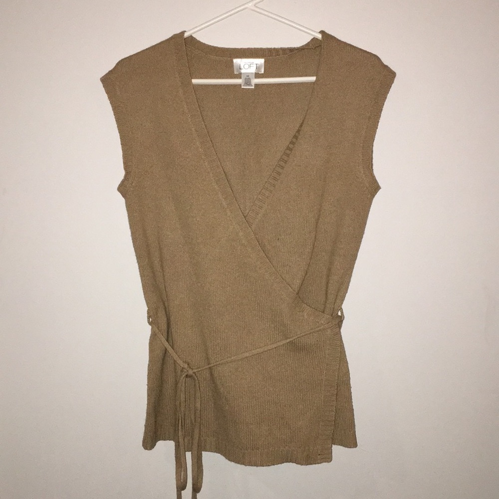Wool rayon angora wrap vest
